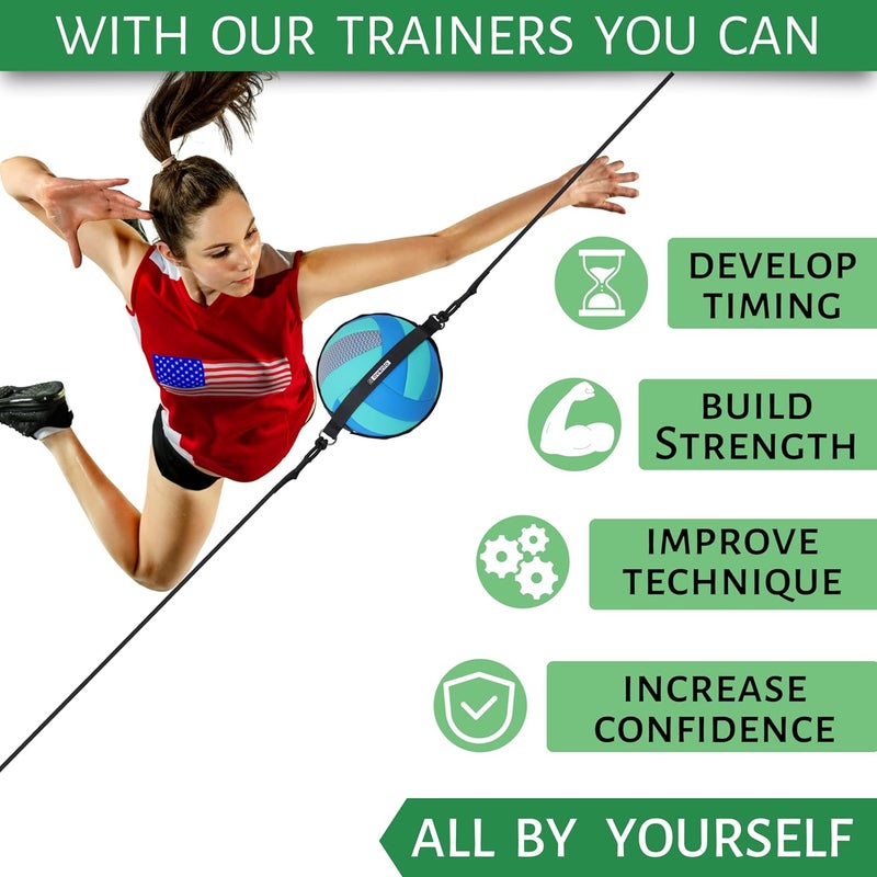 OVANTO Volleyball Training Equipment Aid – Solo Volleyball Equipment in 4 Styles to Serve, Spike, Set and Pass Like a Pro - Adjustable Volleyball Practice Equipment Gift for Beginners & Experts - Image 5